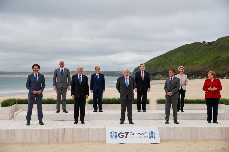 Los máximos dirigentes del Reino Unido, Estados Unidos, Canadá, Japón, Alemania, Francia, Italia y la Unión Europea se reúnen por primera vez desde el inicio de la pandemia del COVID 19 y estarán con una agenda apretada analizando y proyectando los temas que incluye la agenda.