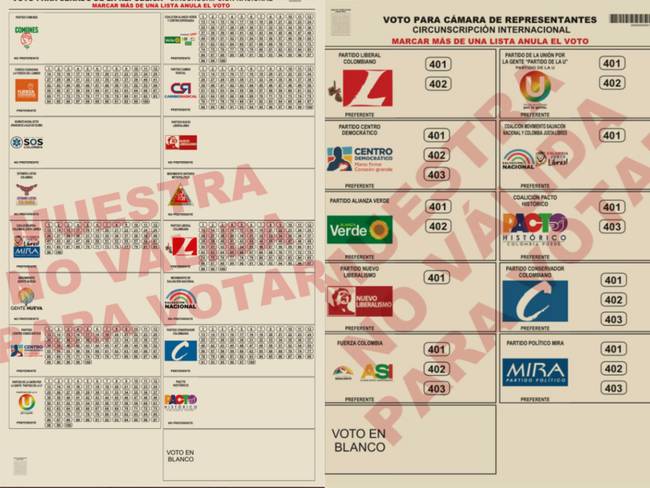 La Registraduria General de la Nación dio a conocer ante la opinión pública la forma como quedaron publicados los tarjetones para que los ciudadanos elijan el 13 de marzo de 2022 el nuevo Congreso para el periodo constitucional que va desde el 20 de julio de este año hasta el 20 de julio  del 2026.
