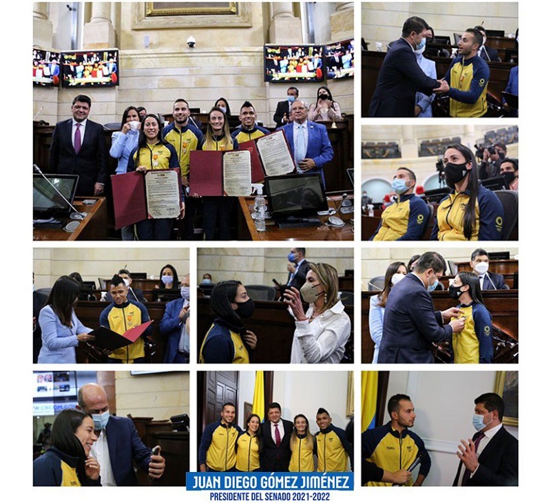 Los cinco deportistas que recibieron medallas en representación de Colombia en las Olimpiadas de Tokio 2020, instaron al Congreso de la República para que aprueben el proyecto que establece la Ley del Deporte.