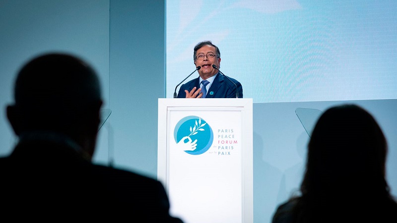 Así lo afirmó en forma contundente el presidente de Colombia, Gustavo Petro al intervenir en el Foro de París sobre la Paz y que tiene como anfitrión al Presidente de Francia, Emmanuel Macron.